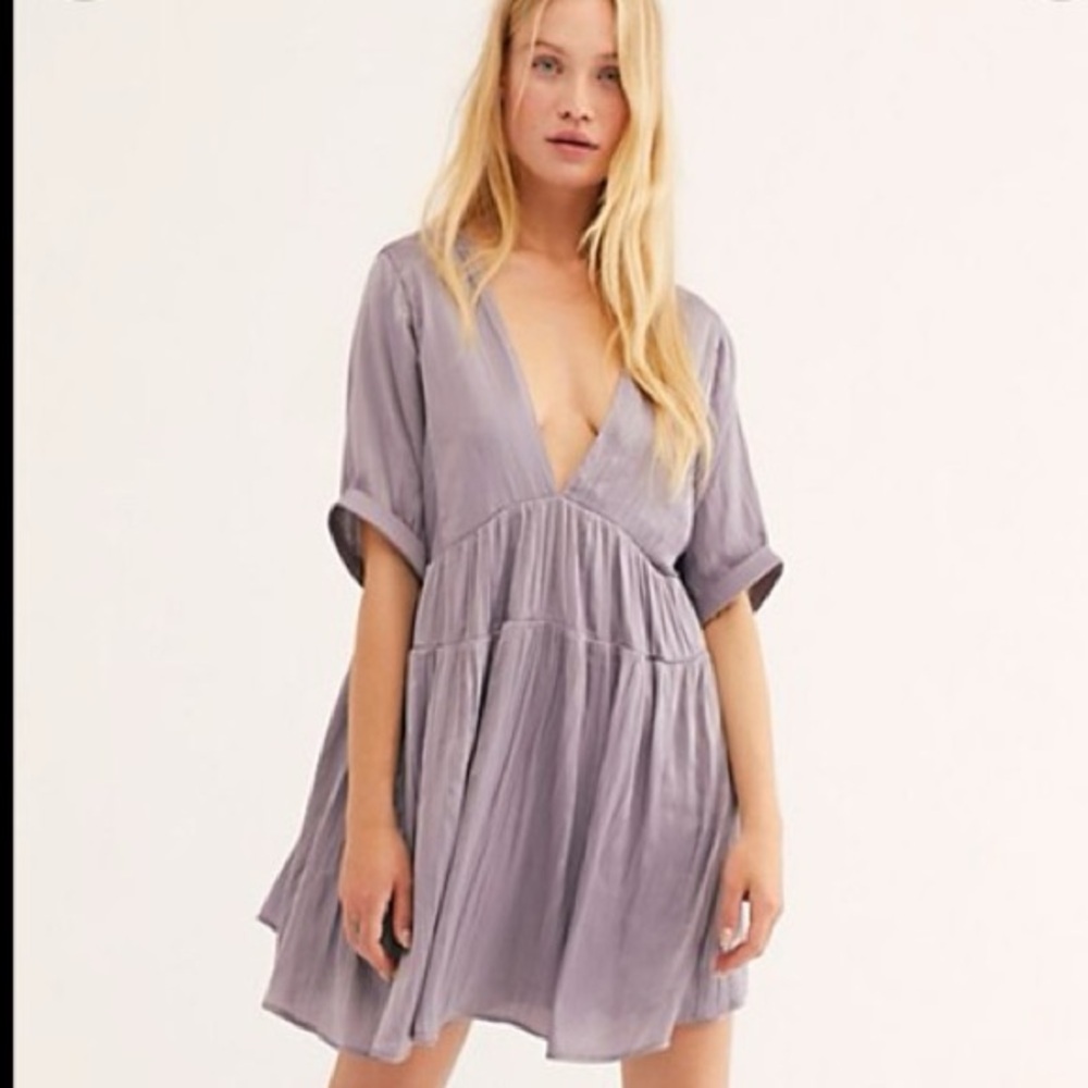 Free People Dusty Lavender Flowy Tunic Dress Size Small